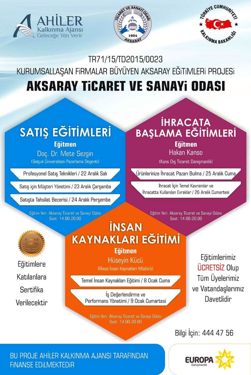 ATSO ÜCRETSİZ EĞİTİM KURSLARI BAŞLIYOR