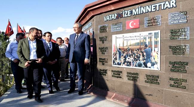 VALİ AKTAŞ VE MİLLETVEKİLİ AÇIKGÖZ 15 TEMMUZ VATAN ŞEHİTLERİ ANITI'NI GEZDİRDİ