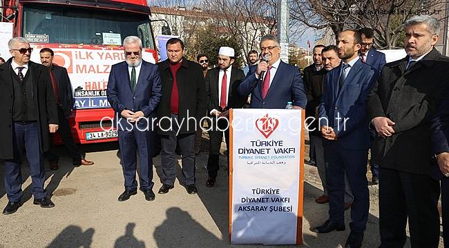 AKSARAY'DAN HALEP’E İKİ KAMYON İLK YARDIM MALZEMESİ GÖNDERİLDİ