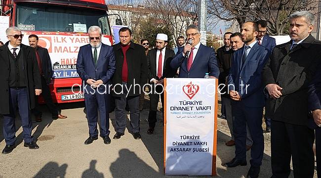 AKSARAY'DAN HALEP'E İKİ KAMYON İLK YARDIM MALZEMESİ GÖNDERİLDİ