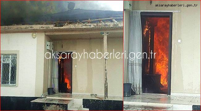 SULTANHANI BELDESİNDE SOBA BİR EVİ KÜL ETTİ