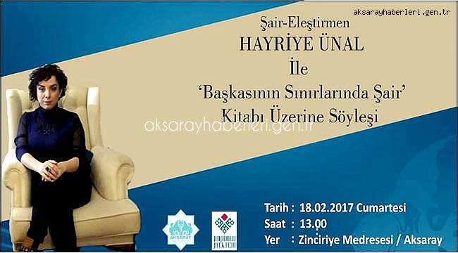HAYRİYE ÜNAL ZİNCİRİYE MEDRESESİ’NDE SÖYLEŞİ YAPACAK