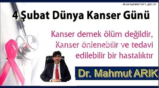 KANSER ÖNLENEBİLİR BİR HASTALIKTIR 4 ŞUBAT DÜNYA KANSER GÜNÜ