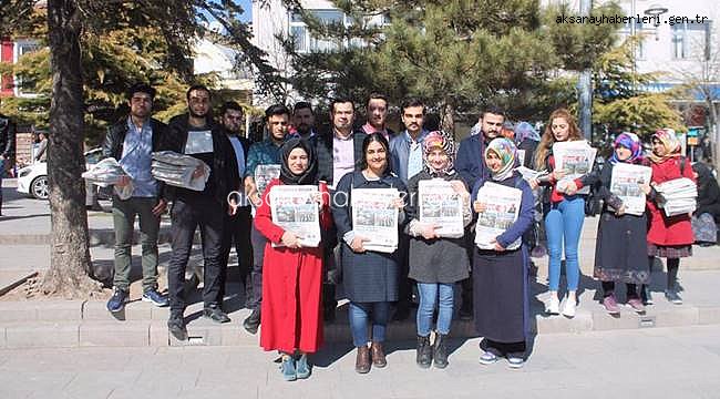 AKSARAY AK GENÇLİK "EVET" GAZETESİNİ AKSARAY'DA DAĞITIMINA BAŞLADI