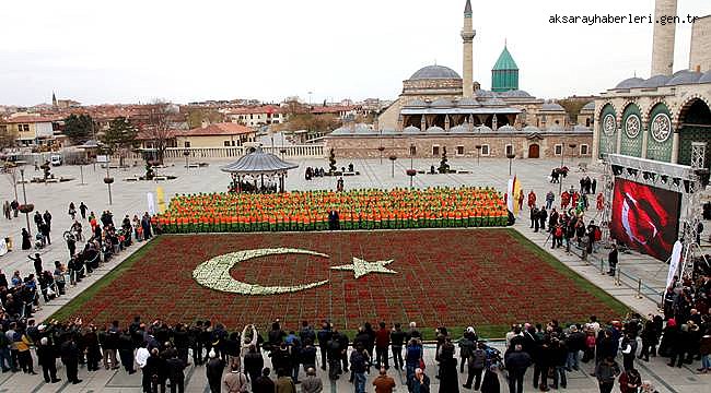 KONYA CUMHURBAŞKANINI TÜRK BAYRAĞI REKORU İLE KARŞILIYOR