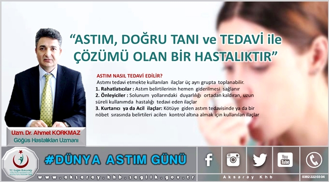 DR. AHMET KORKMAZ 'ASTIM, DOĞRU TANI VE TEDAVİ İLE ÇÖZÜMÜ OLAN BİR HASTALIKTIR'