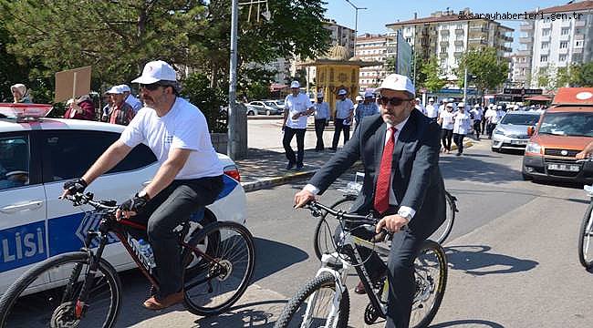 AKSARAY'DA MADDE BAĞIMLILIĞINA DİKKAT ÇEKMEK İÇİN PEDAL ÇEVİRDİLER