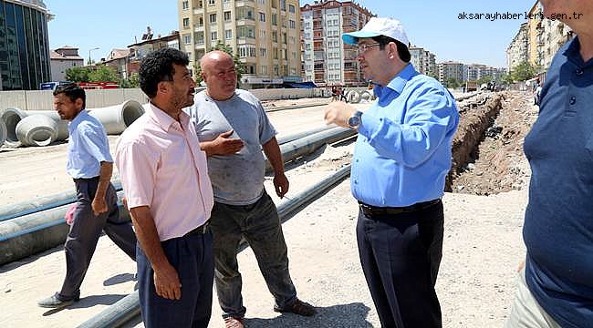 BAŞKAN YAZGI, ŞANTİYEYE DÖNEN BÖLGEDE HER GÜN ÇALIŞMALARI DENETLİYOR