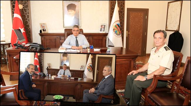 AKSARAY'IN YENİ JANDARMA KOMUTANI ve KUZEY BORU PLASTİK YÖNETİM KURULU BAŞKANLARI VALİ AYKUT PEKMEZ’İ ZİYARET ETTİ