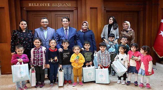 ÖZEL YUMURCAK GÜNDÜZ BAKIMEVİ ÖĞRENCİLERİ, BAŞKAN YAZGI’YI ZİYARET ETTİ