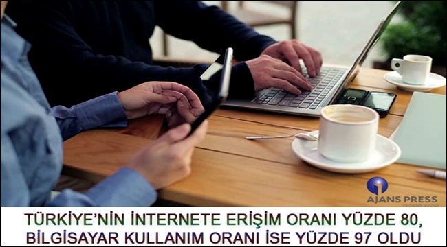 İNTERNETE ERİŞİM ORANIMIZ YÜZDE 80, BİLGİSAYAR KULLANIM ORANIMIZ İSE YÜZDE 97 OLDU