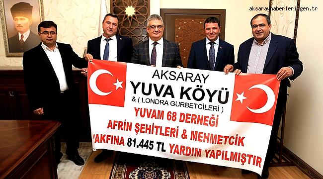 YUVA KÖYÜ VE İNGİLTERE'DE YAŞAYAN GURBETÇİLERDEN MEHMETÇİĞE DESTEK