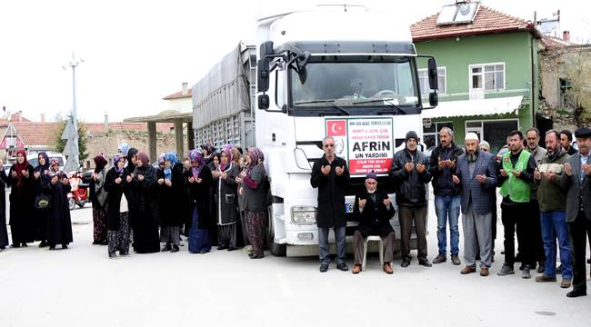 AKSARAY GÜLAĞAÇ ŞEHİDİ OĞUZ İLKER TOSUN ADINA AFRİN'E UN GÖNDERİLDİ