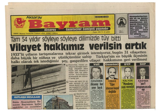 BUGÜN İLK VALİMİZİN GÖREVE BAŞLAMASIYLA FİLEN İL OLMAMIZIN 30. YIL DÖNÜMÜ