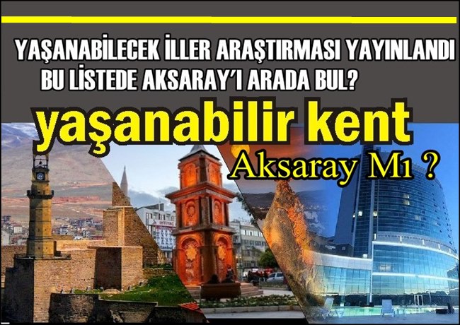 YAŞANABİLECEK İLLER ARAŞTIRMASI YAYINLANDI, BU LİSTEDE AKSARAY'I ARADA BUL?