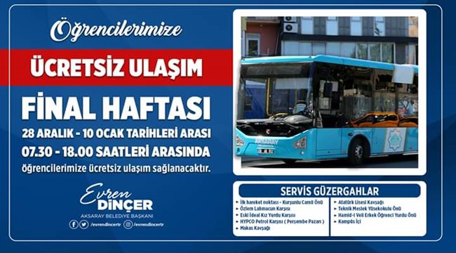 BELEDİYE BAŞKANI EVREN DİNÇER'DEN ÜNİVERSİTE ÖĞRENCİLERİNE FİNAL JESTİ