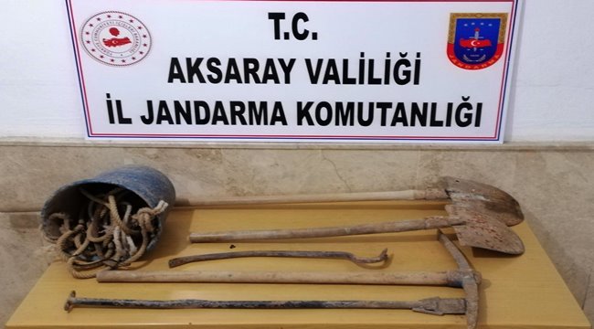 AKSARAY'DA JANDARMADAN DEFİNECİLERE SUÇÜSTÜ OPERASYON 7 GÖZALTI