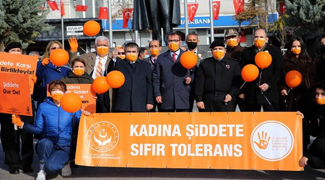 AKSARAY'DA “KADINA ŞİDDETE HAYIR” FARKINDALIĞI İÇİN YÜRÜDÜLER