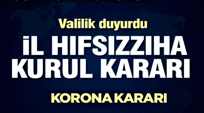 AKSARAY İL HIFZISSIHHA KURULU 1 ARALIK 2020 KARARLARI