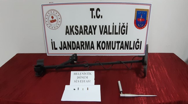 AKSARAY'DA 4 DEFİNECİ SUÇÜSTÜ YAKALANDI