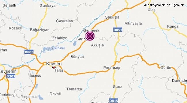 Kayseri'de deprem