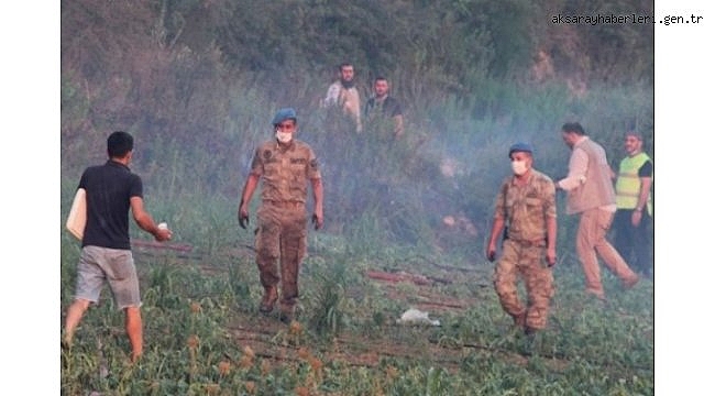 Jandarmadan yangın söndürme çalışmalarına destek