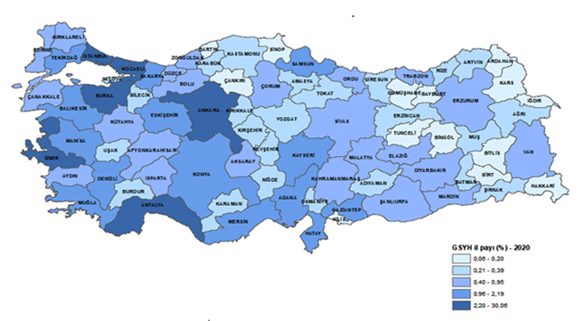 AKSARAY’DA 2020 YILI KİŞİ BAŞINA GAYRİSAFİ YURT İÇİ HASILA 48 513 TL OLDU