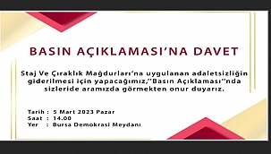 STAJ ve ÇIRAK MAĞDURLARI YİNE MEYDANLARA İNİYOR 