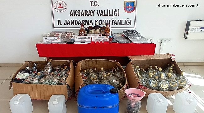 AKSARAY'DA KAÇAK İÇKİ İMALATI YAPAN 3 KİŞİ YAKALANDI