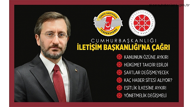 TGF'DEN İLETİŞİM BAŞKANLIĞI'NA ÇAĞRI