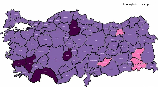 AKSARAY SUÇ ORANI EN YÜKSEK İLK 5 İL ARASINDA YER ALDI
