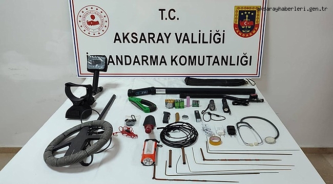ORTAKÖY İLÇESİNDE KAZI YAPAN 2 DEFİNECİ SUÇÜSTÜ YAKALANDI