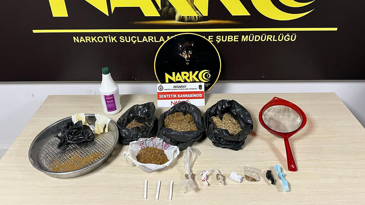 Aksaray'da 609,81 gr sentetik kannabinoid ele geçirildi