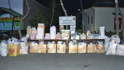 Aksaray Jandarma Piyasa değeri 2.200.000 tl değerinde kaçak malzeme ele geçirdi