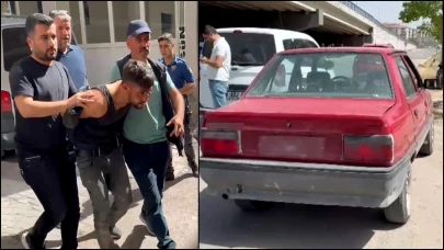 Aksaray'da içerisinde çocuk olan otomobili çalmak isteyen şahıs kıskıvrak yakalandı