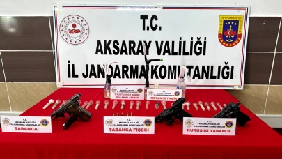 Ağaçören ilçesinde düzenlenen operasyonda uyuşturucu ve silah ele geçirildi
