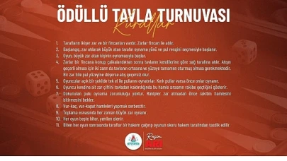 Nevşehir Belediyesi'nden Ödüllü Tavla Turnuvası