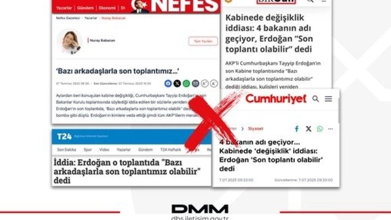 DMM'den "Erdoğan’ın Kabine açıklaması" iddiasına yalanlama