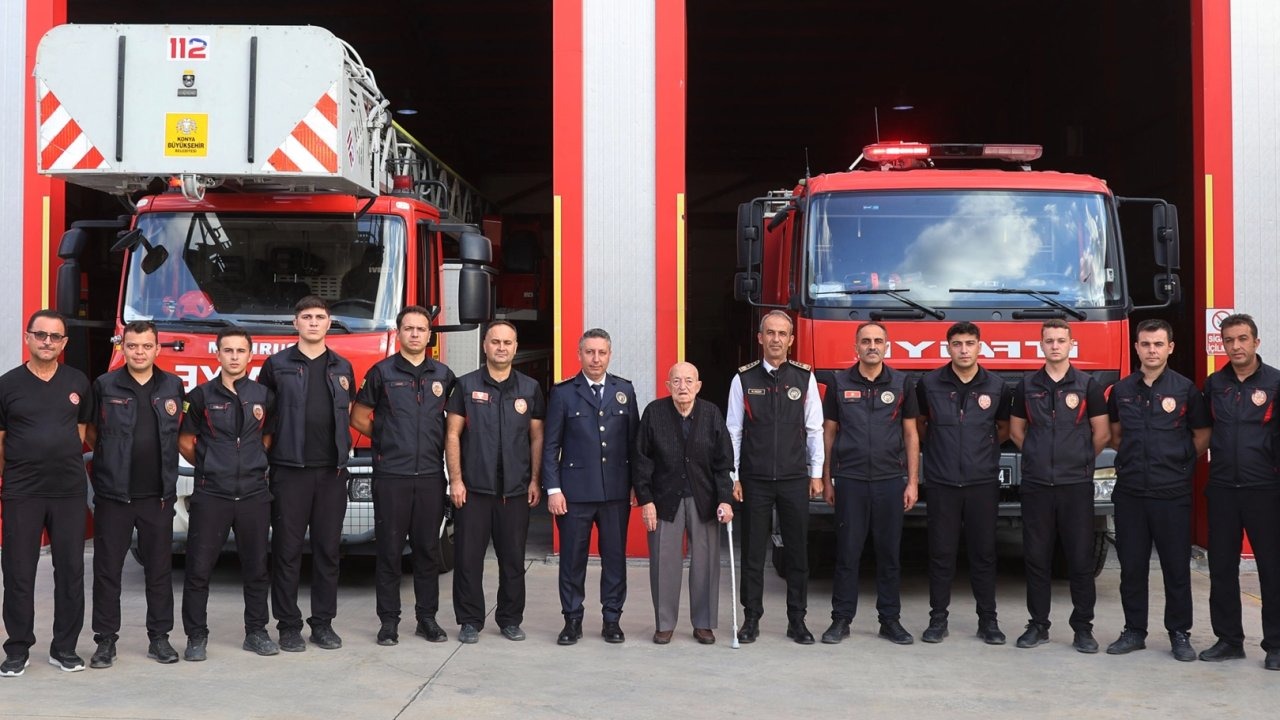 92 yaşındaki eski İtfaiye Müdürü Konya’ya vefa ziyaretinde bulundu