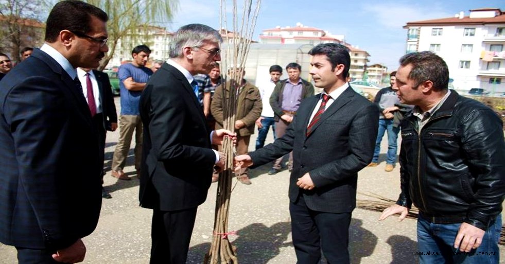 AKSARAY’DA ÇİFTÇİLERE ÇEŞİTLİ TÜRLERDE 7 BİN 460 ADET FİDAN DAĞITILDI