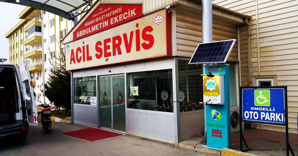 AKSARAY DEVLET HASTANESİ ACİL SERVİS ÖNÜNE BELŞARJ CİHAZI