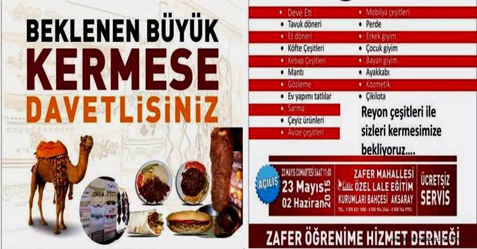 AKSARAY'IN BEKLENEN KERMES'İ AÇILIYOR