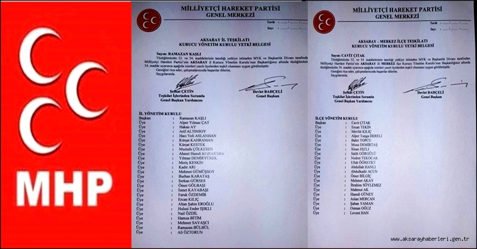 AKSARAY MHP DE YENİ İL YÖNETİMİ BELİRLENDİ