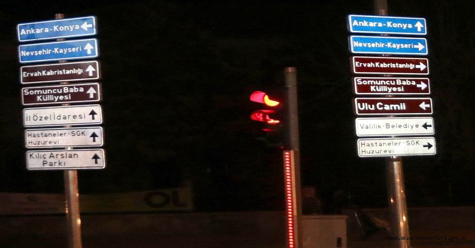 AKSARAY YOL VE KAVŞAKLARINA YÖNLENDİRME LEVHALARI DİKİLİYOR