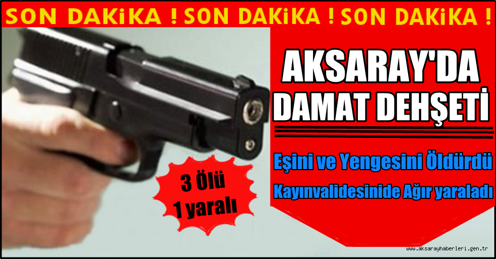 AKSARAY'DA DAMAT DEHŞETİ 2 ÖLÜ 1AĞIR YARALI