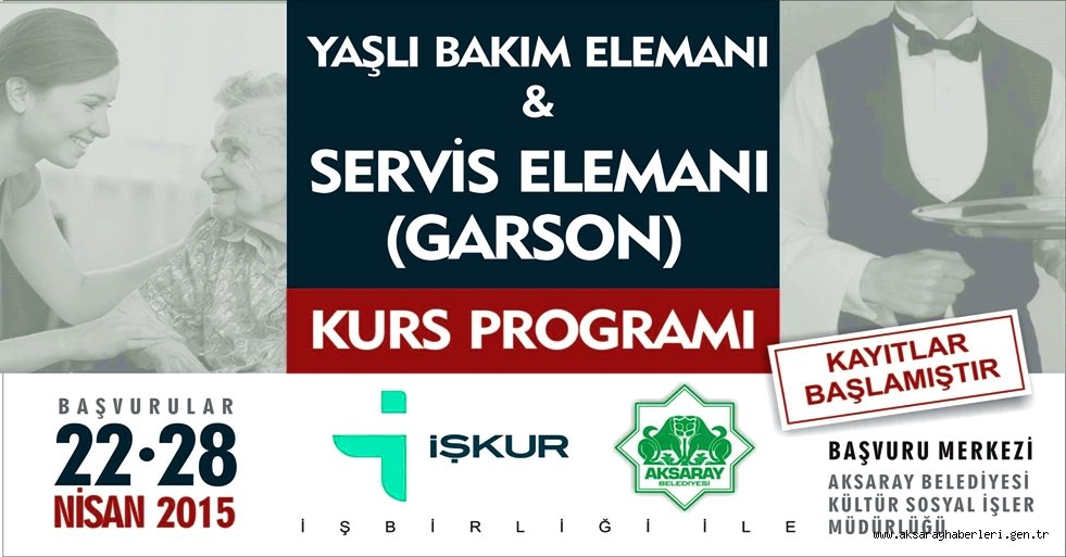 AKSARAY'DA YAŞLI BAKIM VE SERVİS ELEMANI KURSU