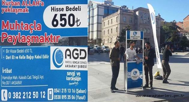 ANADOLU GENÇLİK DERNEĞİ AKSARAY ŞUBESİNDE KURBAN MESAİSİ