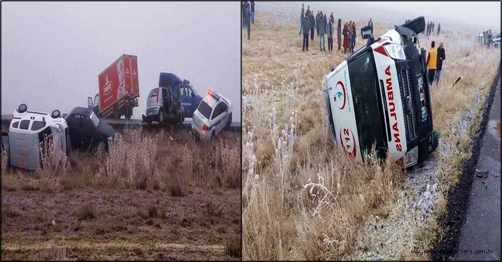 KONYA YOLUNDA ZİNCİRLEME TRAFİK KAZASI