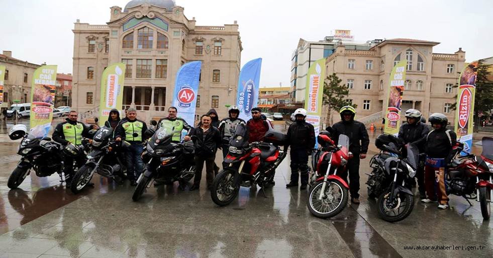 MOTOSİKLET GEZGİNLERİ ŞEHİTLER İÇİN AKSARAY'DA BULUŞTU