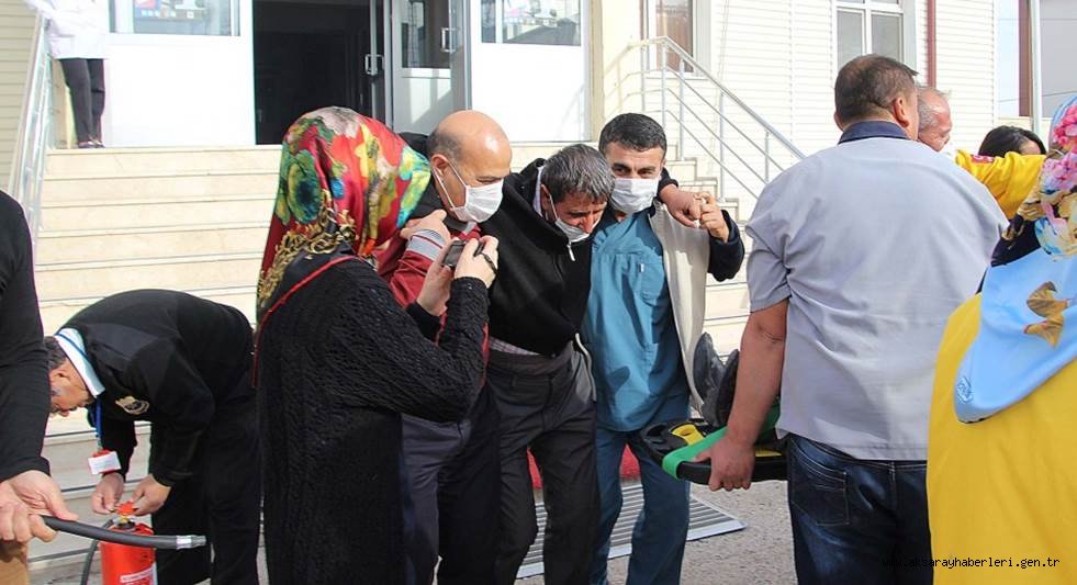 ORTAKÖY DEVLET HASTANESİNDE YANGIN SÖNDÜRME VE TAHLİYE TATBİKATI